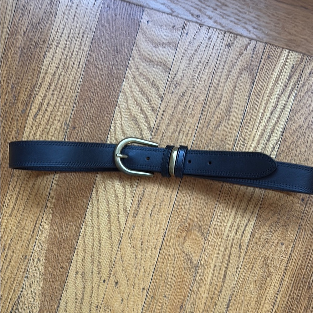 Sezane Taylor Black Leather Belt 85